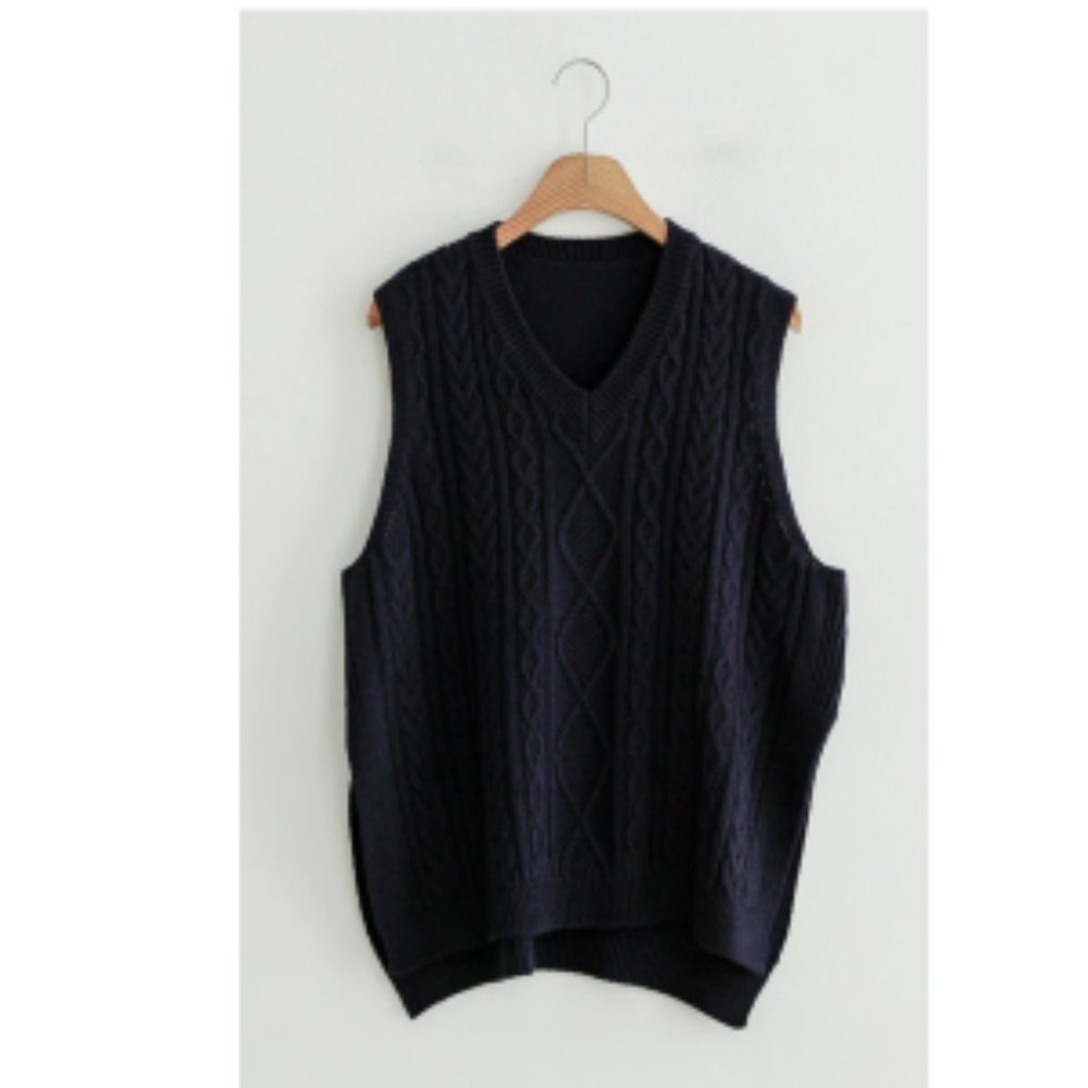 Brand New - Korean Fashion - Twist Knit Vest